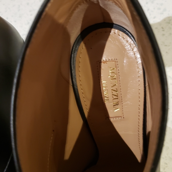 100% Authentic Aquazzura Black Leather Booties - Picture 8 of 10